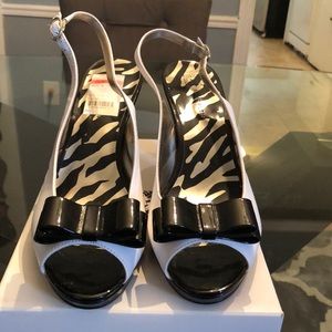 Black and white heels